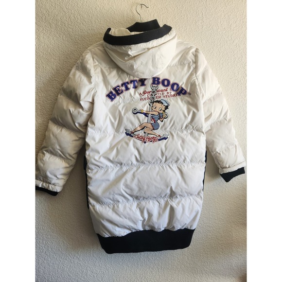 Y2k Betty Boop Womens Sailor Long Puffer Coat S/M - Picture 2 of 12
